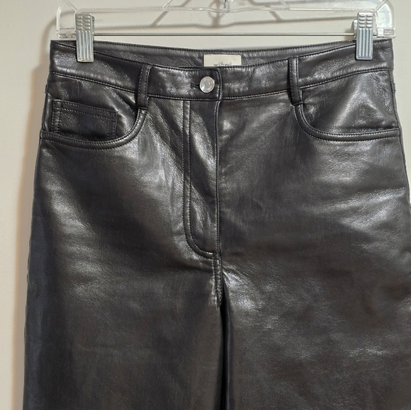 Aritzia Wilfred high waisted straight leg soft faux leather pants size 4 - Picture 3 of 8
